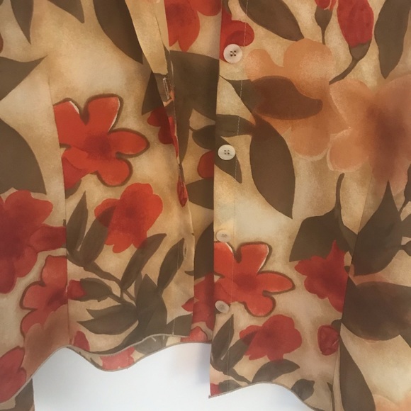 Vintage Y2K Flare Sleeve Floral Blouse - Picture 6 of 7